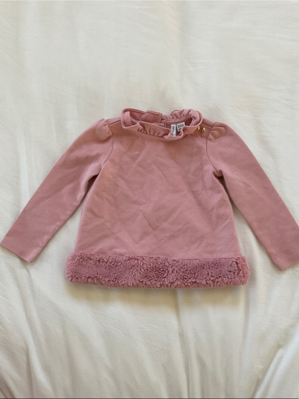 Janie and Jack Dusty Rose Ruffle Neck Knit Top